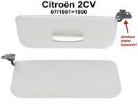 Citroen-2CV - pare-soleil, Citroën 2CV de 07/1981 à 1990, gris, droit et gauche (une paire), avec supp