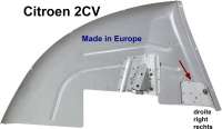 Citroen-DS-11CV-HY - passage de roue arrière, Citroën 2CV, aile intérieure droite, tôle électrozinguée de