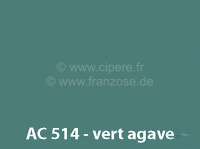 Peugeot - peinture 1000ml, / AC 514 / 9/64-5/66 Vert Agave, ajouter le durcisseur 20438 (2 x peintur