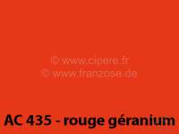 Peugeot - peinture 1000ml, /EKJ/GKJ/AC 435 / 9/77-9/78 Rouge Géranium, ajouter le durcisseur 20438 