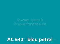 Peugeot - peinture 1000ml, / GNN / AC 643 / 9/74-9/76 Bleu Petrel, ajouter un durcisseur 20438 (mél