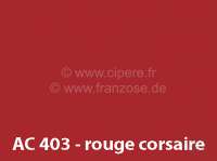 Citroen-2CV - peinture en bombe 400ml / AC 403 Rouge Corsaire; 7/67 - 2/70; conservation: 6 mois max.