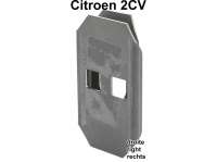 Citroen-2CV - tôle de serrure au pied milieu côté droit, Citroën 2CV, Made in EU.
