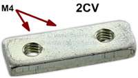 Citroen-DS-11CV-HY - plaquette de raccord de cadre de vitre sur porte avant, 2CV, pas de vis M4, n° d'origine 