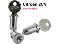 Citroen-2CV - barillets de serrures, Citroën 2CV, jeu pour 2 porte + 1 coffre, pièce d'origine Citroë