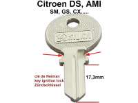 Sonstige-Citroen - ébauche de clé de porte, Citroën DS jusque 1974, Citroën Ami6 et Ami8, Citroën SM, CX