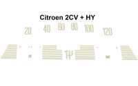 Citroen-2CV - compteur de vitesse (autocollant), Citroën 2CV, HY, autocollant transparent avec impressi