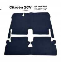 citroen 2cv tapis sol 121967 a 1990 moquette velours bleu marine blanc P18914 - Photo 1