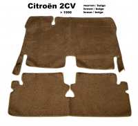 citroen 2cv tapis sol 121967 a 1990 moquette velours marron un liseret P18289 - Photo 1