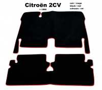 citroen 2cv tapis sol 121967 a 1990 moquette velours noir un liseret P18285 - Photo 1