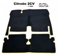 citroen 2cv tapis sol 121967 a 1990 moquette velours noir un liseret P18295 - Photo 1
