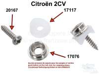 Citroen-2CV - bouton pression sur carosserie, Citroën 2CV, prévoir 2 pcs sur capote et 4 pcs à l'int