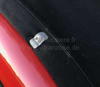 Peugeot - tôle arrière de fixation de capote, en Inox, 2CV, remplace la bague en plastique blanche