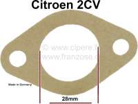 Citroen-2CV - joint entretoise sous carburateur monocorps, 2CV, diam. int. 28,0mm. Made in Germany.