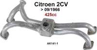 Citroen-2CV - tubulure, Citroën 2CV, moteurs 425cm³, jusque 09.1966, sans fixation pour l'alternateur,