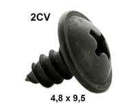 Citroen-2CV - vis à tôle tête large, galva noir, 4,8 x 9,5 mm