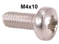 Alle - vis cruciforme à tête fraisée bombée (M4x10) en Inox, pour cabochons de clignotant ou 