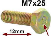 Citroen-2CV - vis M7x25, Citroën, boulon bichromaté jaune à tête hexagonale clé de 12 avec les doub