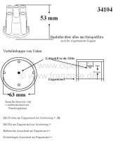 Renault - tête d'allumeur SEV, DS jusque 03.1972, diamètre int. 63mm, sorties parallèles sur une 