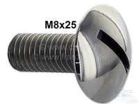 Alle - vis Inox de grille de calandre, Traction - 11cv et 15cv, 8mmx25, diamètre de tête 20mm, 