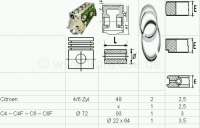 Citroen-DS-11CV-HY - piston, Citroën C4 / C4F / C6 / C6F, alésage 72mm, segments 2,5 + 2,5mm + 3,0mm + 3,5mm,