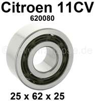 Citroen-DS-11CV-HY - roulement de boîte de vitesse, Citroën 11CV, dimensions 25 x 62 x 25mm, n° d'origine 62