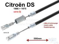Citroen-DS-11CV-HY - câble d'embrayage, Citroën DS série Dj de 1966 à 1975, longueur 590mm, n° d'origine D