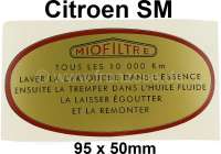 Citroen-DS-11CV-HY - autocollant de filtre à air, Citroën SM, forme ovale