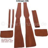 Citroen-DS-11CV-HY - habillage de montant milieu, Citroën DS, la paire (G + D), matériau : cuir brun tabac - 