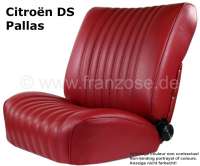 Citroen-DS-11CV-HY - intérieur cuir complet, rouge, Citroën DS, sièges avant et arrière, panneaux de porte,