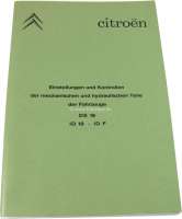 Citroen-2CV - manuel de réparation en allemand: Einstell. + Kontrolle der mechan. +r hydr. Teile DS 19,