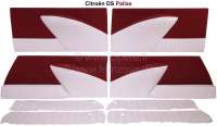Citroen-DS-11CV-HY - panneau de porte rouge, Citroën DS Pallas, jersey velours rouge foncé(grenat), jeu compl