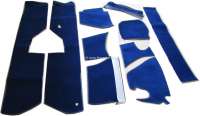 Citroen-DS-11CV-HY - jeu de moquettes, DS Pallas, 14 pces, bleu fonce, livré sans mousse