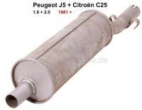 Sonstige-Citroen - silencieux d'échappement milieu, Peugeot J5 1,8l. et 2l. à partir de 1981 , Citroën C25