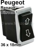 Renault - interrupteur à bascule, bouton de commande de lève-vitre électrique avec cadre chromé,