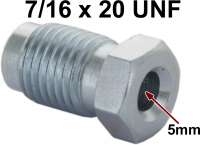 Citroen-2CV - raccord de tube 7/16 x 20 UNF pour tubes de 5mm, pour tubes de frein et tubes hydrauliques