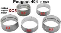 Peugeot - coussinets de vilebrequin (jeu), Peugeot 404 moteur XC5 jusque 1970, moteur 5 paliers, sur