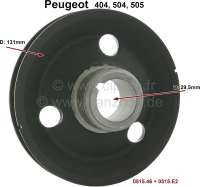 Peugeot - poulie sur vilebrequin, Peugeot 404, 504, 505, Diamètre: 13,10cm, diamètre ext. de la vi
