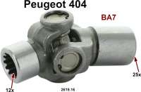 Peugeot - cardan, Peugeot 404 avec boîte de vitesse BA7, pour joint de cardan sur arbre de pont en 