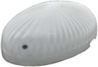 Sonstige-Citroen - cabochon de plafonnier, Peugeot 203, blanc, longueur HT: 117mm largeur HT: 58mm, hauteur: 