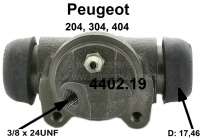 Peugeot - cylindre de roue arrière, Peugeot 204, 304, Simca 1300, 1301. piston 17,3mm, 11/16', diam