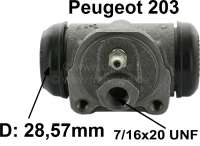 Peugeot - cylindre de roue, Peugeot 203, Simca Aronde, freins avant, piston 1 1/8