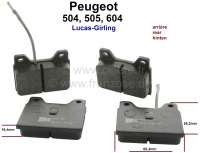 Peugeot - plaquettes de frein arrière, Peugeot 504, 505, 604, freins LUCAS, avec indicateur d'usure