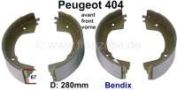 Peugeot - machoires de frein avant (jeu), Peugeot 404 jusque 07.1970, freins Bendix, diamètre tambo