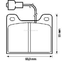 Citroen-2CV - plaquettes de frein, Talbot Horizon, Simca 1100, freins Girling, largeur 63,5mm, hauteur 5