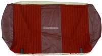 Citroen-DS-11CV-HY - habillage d'assise de banquette arrière, bi-ton simili et drap rouge (amarante 2304 + rou