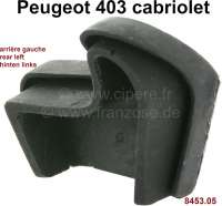 Peugeot - joint de capote, Peugeot 403 cabriolet, joint caoutchouc du coin arrière gauche, n° d'or