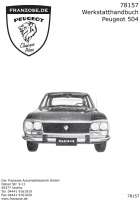 Peugeot - livre en Allemand: Peugeot 504 Nachdruck vom Werkstatthandbuch Peugeot  504.env. 600 pages