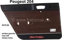 Peugeot - panneaux de porte, Peugeot 204 berline, panneau arrière gauche, skai couleur marron, piè