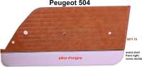 Peugeot - panneau de porte, Peugeot 504, avant droit, skai marron, partie inf. argent, pièce Peugeo
